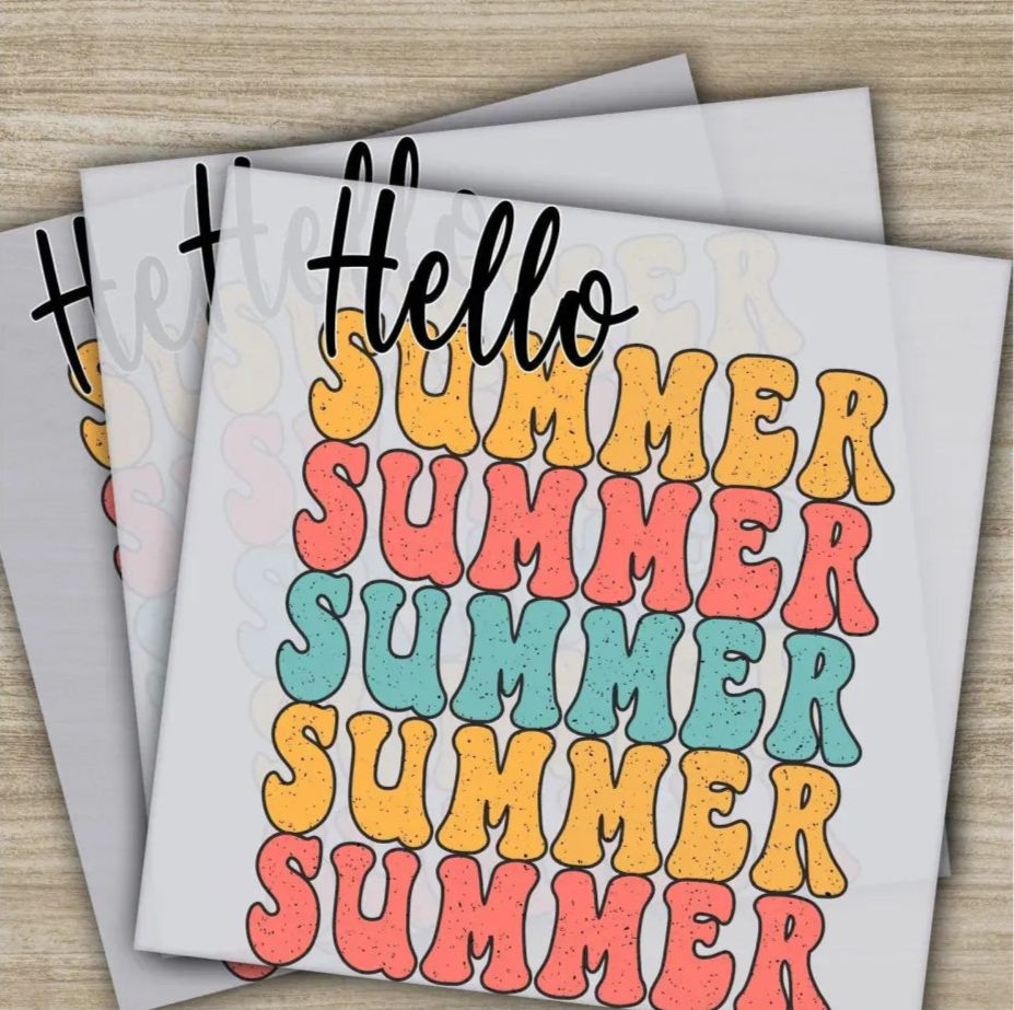 Beach Vibes Hello Summer Lets Go Surfing Ready to Press Personalized DTF Transfers s High Quality Heat Press DTF