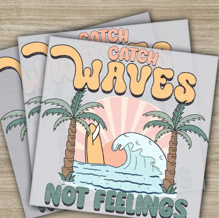 Beach Vibes Hello Summer Lets Go Surfing Ready to Press Personalized DTF Transfers s High Quality Heat Press DTF