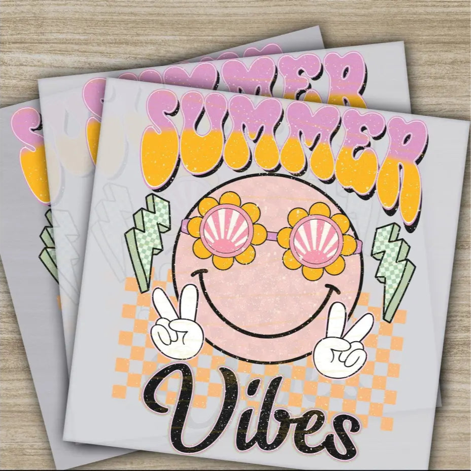 Beach Vibes Hello Summer Lets Go Surfing Ready to Press Personalized DTF Transfers s High Quality Heat Press DTF