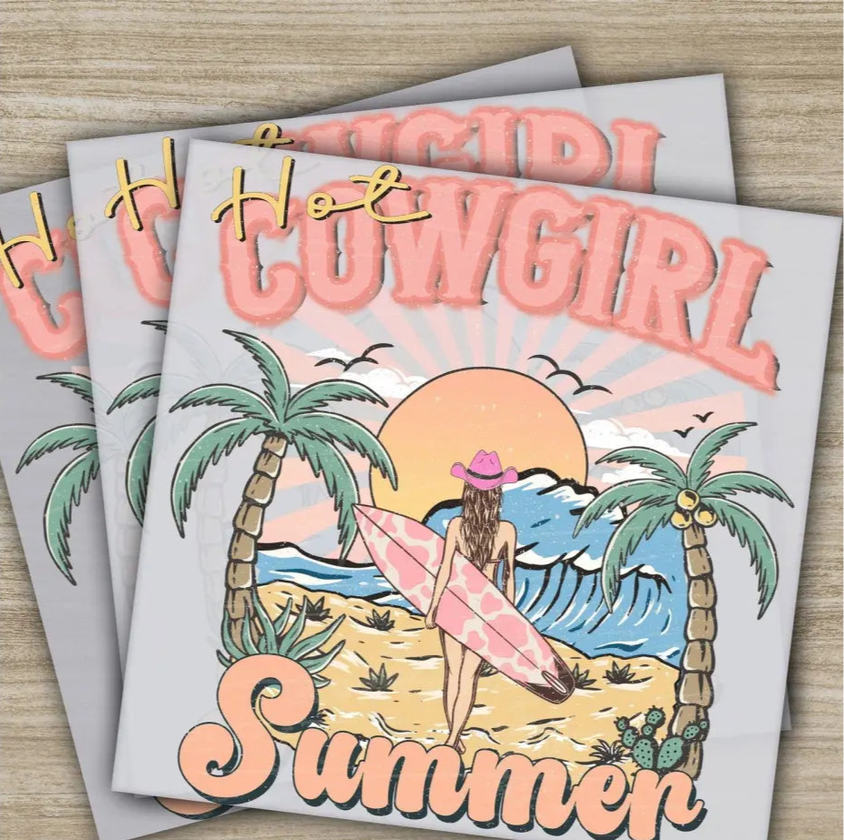 Beach Vibes Hello Summer Lets Go Surfing Ready to Press Personalized DTF Transfers s High Quality Heat Press DTF