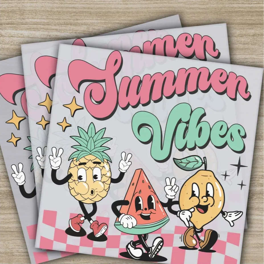 Beach Vibes Hello Summer Lets Go Surfing Ready to Press Personalized DTF Transfers s High Quality Heat Press DTF
