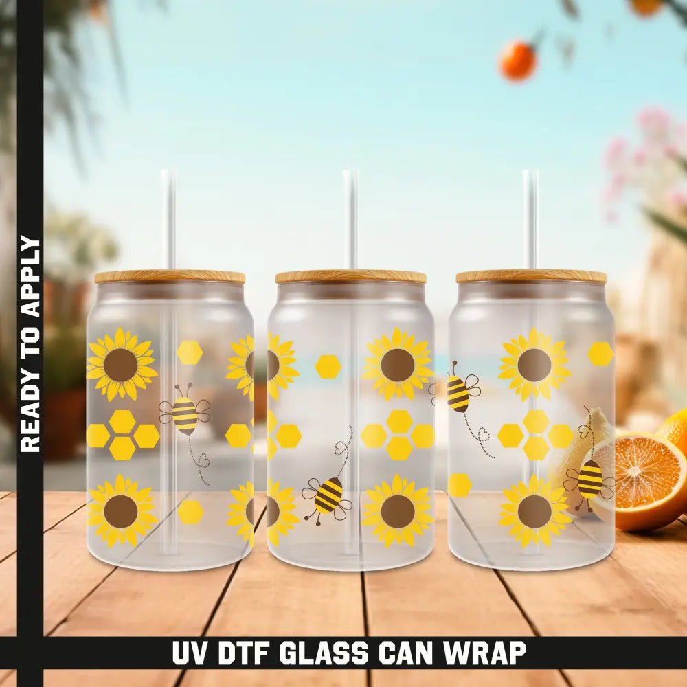 Bee Ready To Apply UV DTF 16oz cup Wrap