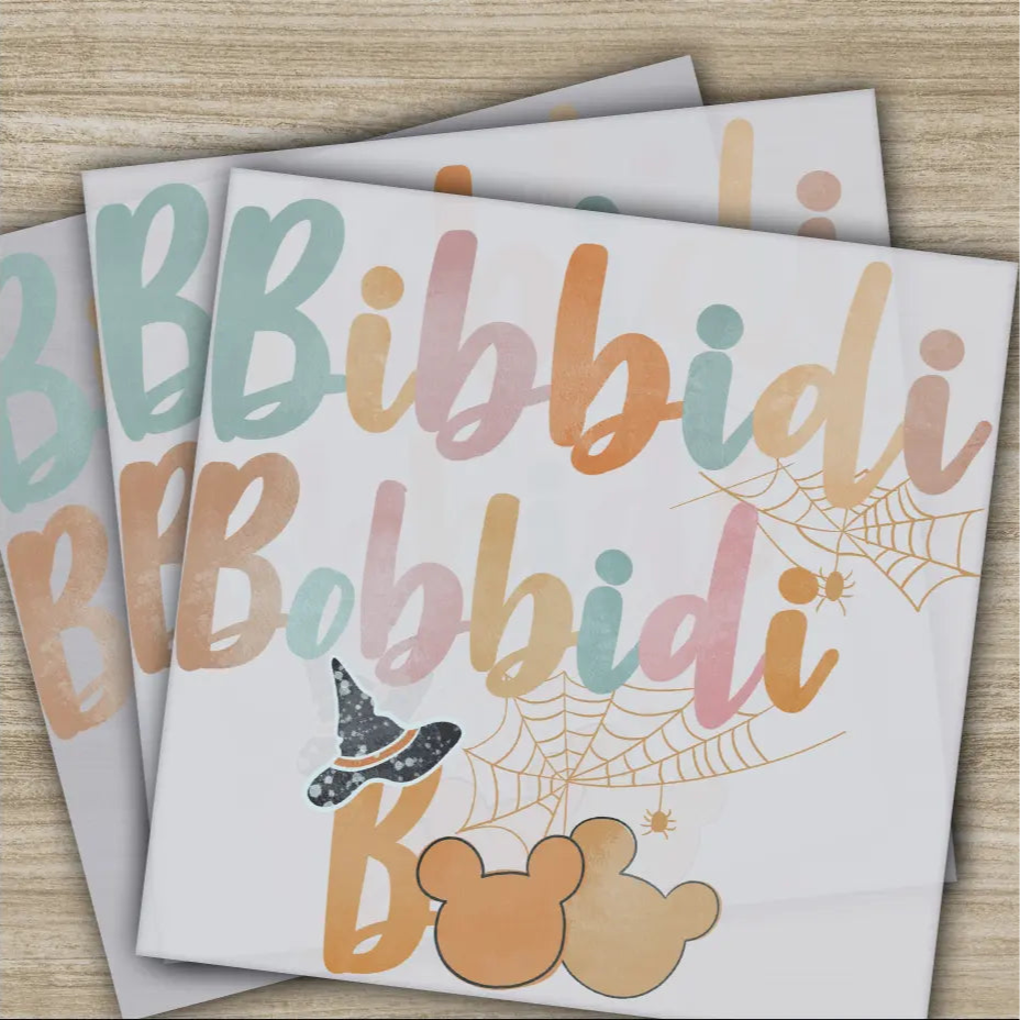Bibbidi Bobbidi Boo Halloween Transfers Ready to Press Personalized DTF Transfers For Family Gifts Heat Press DTF