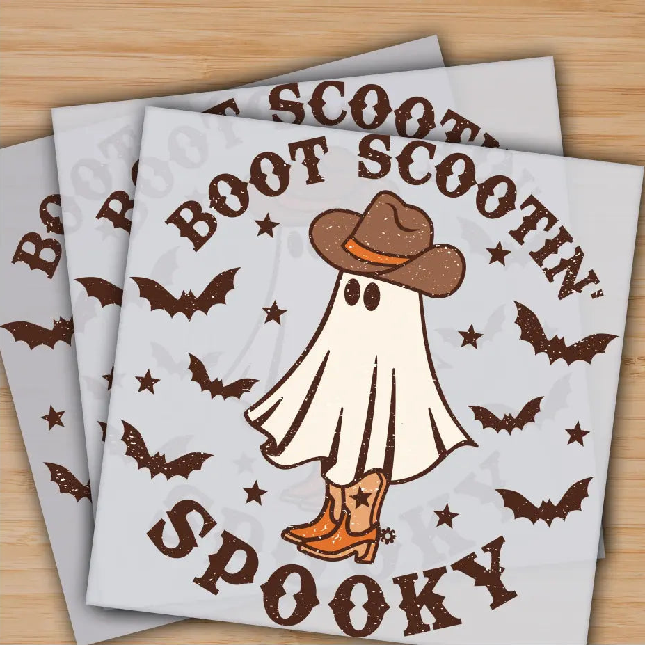 Boot Scootin Spooky Cute Bougie Ready to Press Personalized Gifts Sublimation DTF Prints Trendy DTF Prints Ready
