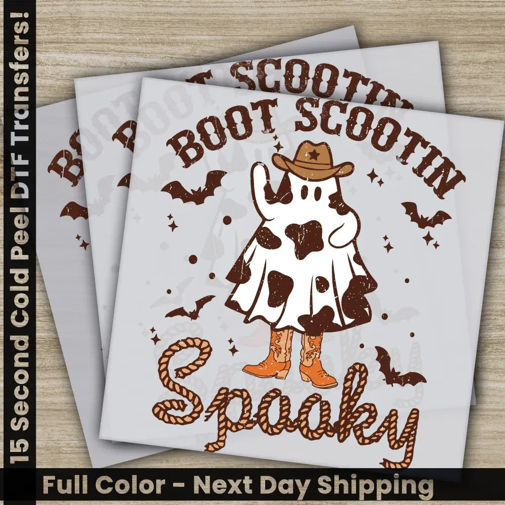 Boot Scootin Spooky Halloween Transfers Ready to Press Personalized DTF Transfers For Family Gifts Heat Press DTF