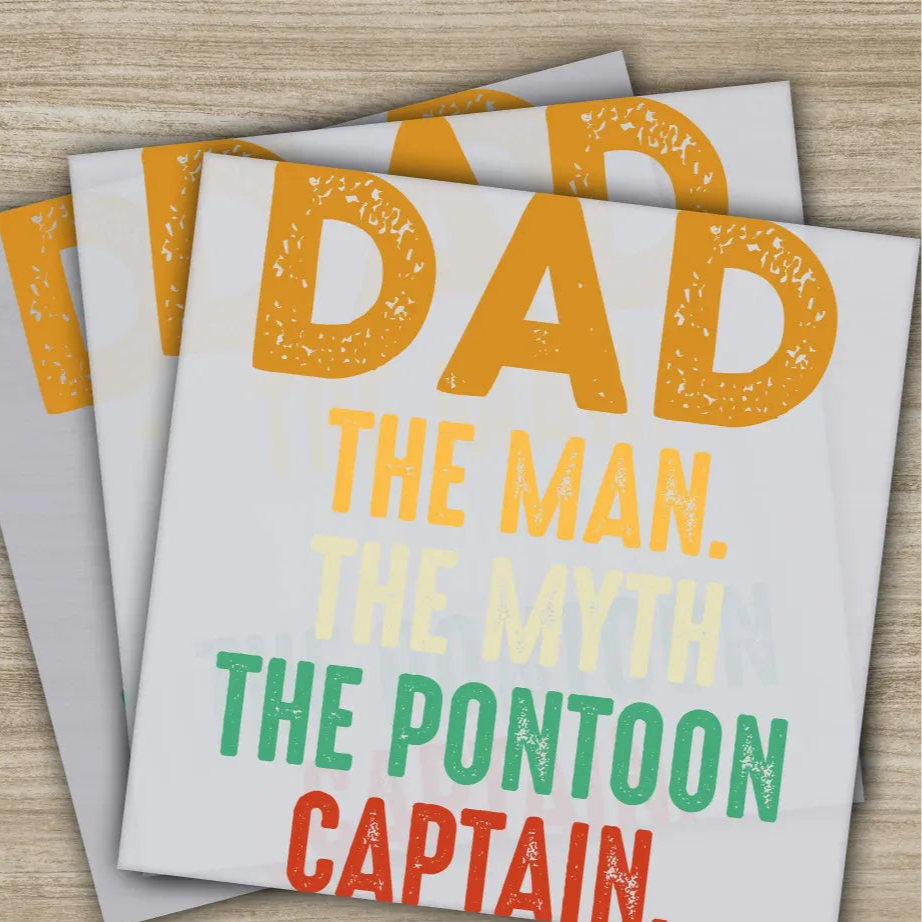 Captain Dad Fathers Day Transfers Ready to Press Personalized DTF Transfers Father’s Day Gifts Heat Press DTF Transfers