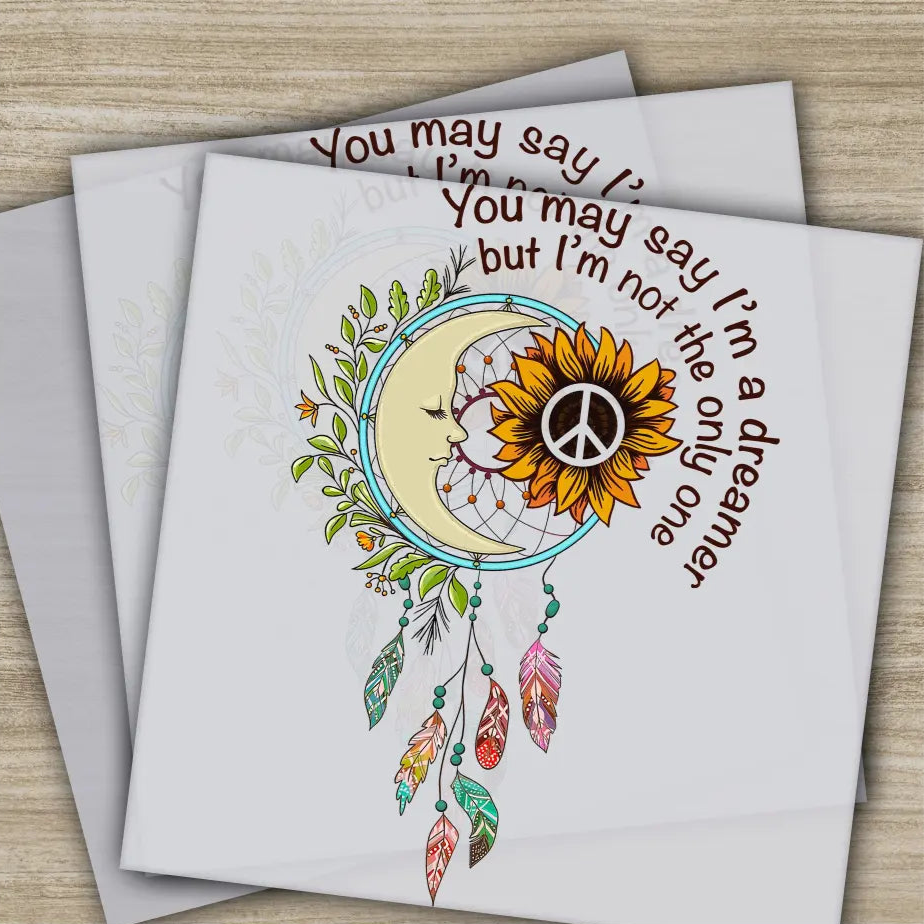 Colorful Flowers Love Peace Hippie Soul Ready to Press Personalized DTF Transfers Heat Press DTF Transfer