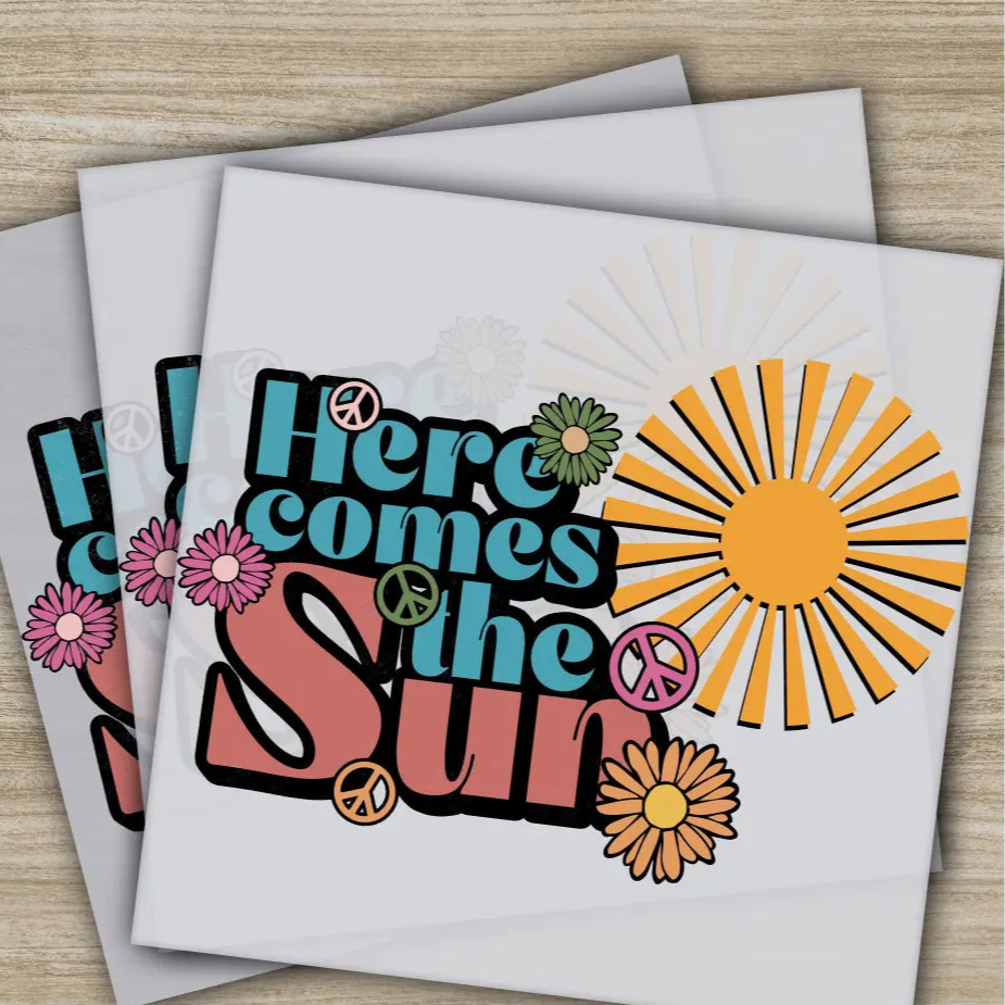 Colorful Flowers Love Peace Hippie Soul Ready to Press Personalized DTF Transfers Heat Press DTF Transfer