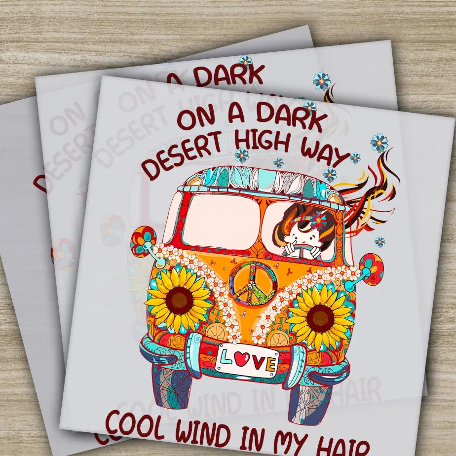 Colorful Flowers Love Peace Hippie Soul Ready to Press Personalized DTF Transfers Heat Press DTF Transfer