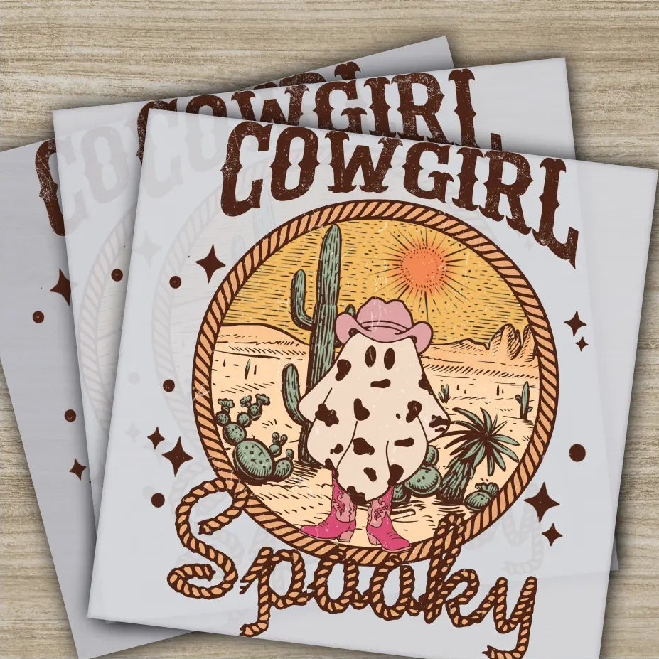 Cowgirl Spooky Halloween Transfers Ready to Press Personalized DTF Transfers For Family Gifts Heat Press DTF Transfers