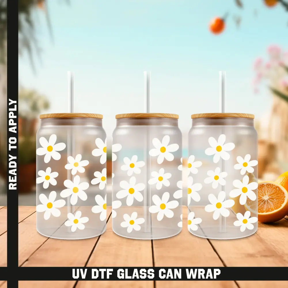 Daisy Ready To Apply UV DTF 16oz cup Wrap