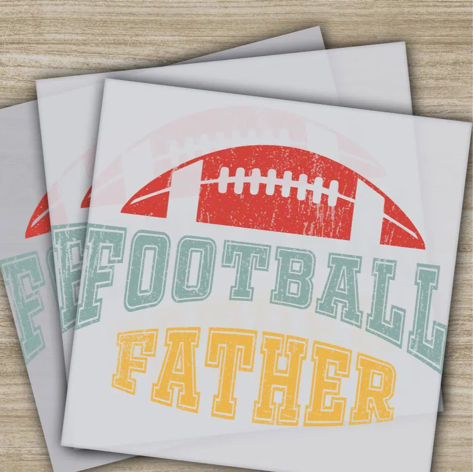 Football Father American Football Transfers Ready to Press Personalized DTF Transfers Sport Gifts Heat Press DTF