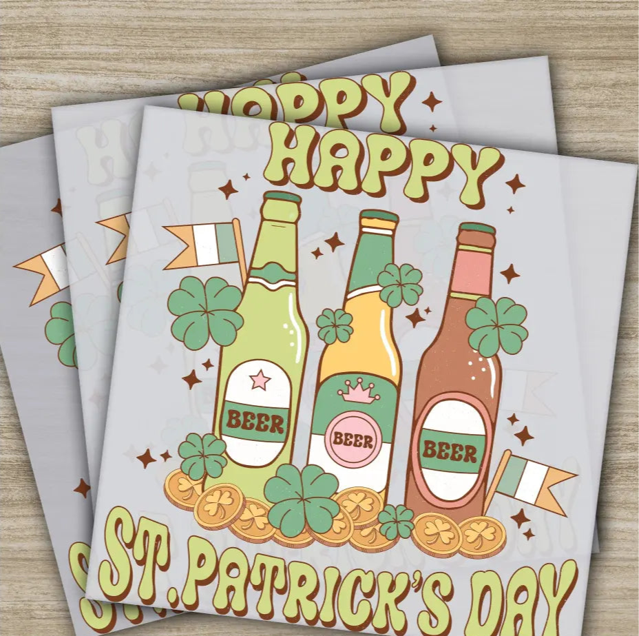 Happy St. Patrick’s Day St. Patrick’s Day Transfer Ready to Press Personalized DTF Transfer St. Patrick’s Gifts Heat