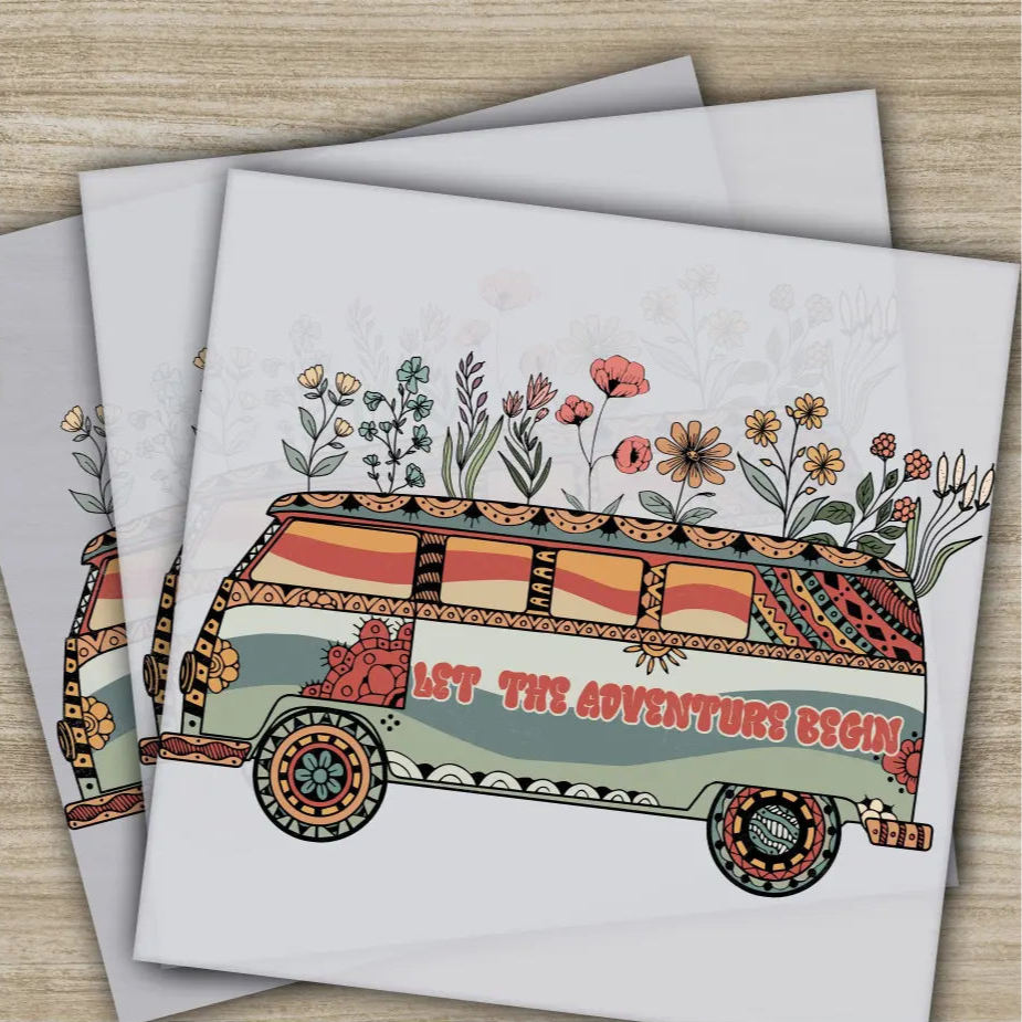 Let The Adventure Begin Ready to Press Personalized DTF Transfers Heat Press DTF Transfer