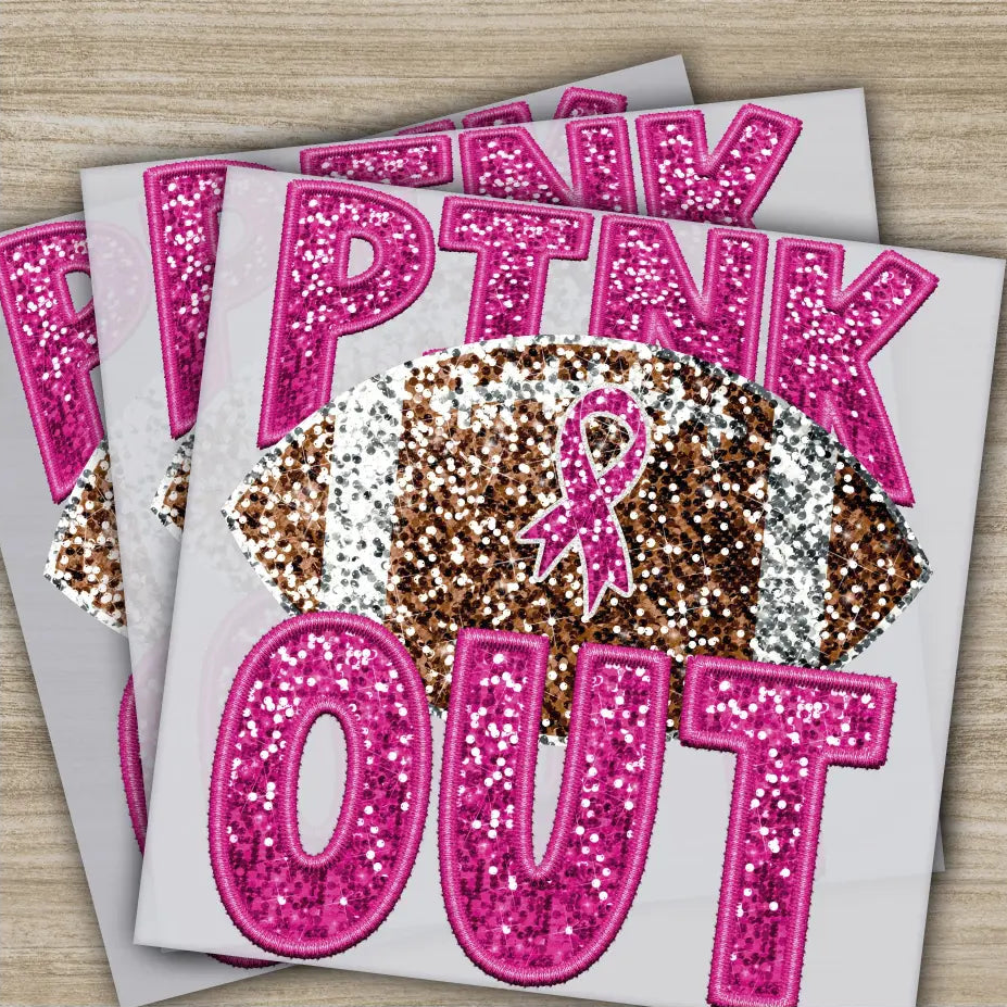 Pink Out Awareness Bow Cancer In October Ready to Press Personalized DTF Transfers Heat Press DTF Transfers