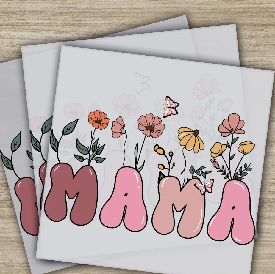 Retro Mama Mom Heart Mother’s Day Transfers Ready to Press Personalized DTF Transfers Mother’s Day Gifts Heat Press DTF