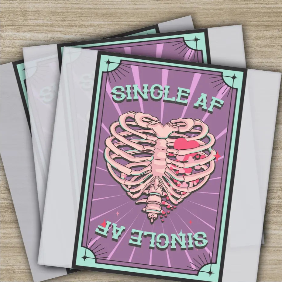 Single AF Anti Valentine’s Day Transfer Ready to Press Personalized DTF Transfer Valentines Gift High Quality Heat