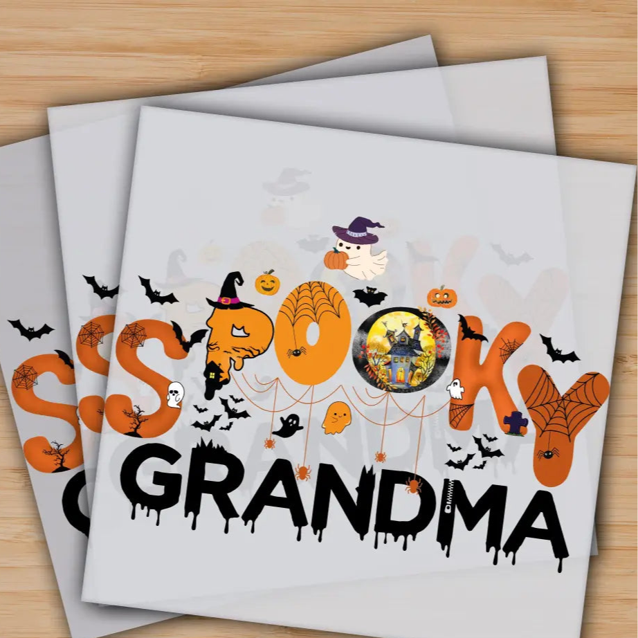 Spooky Grandma Halloween Ready to Press Personalized Gifts Sublimation DTF Prints Trendy DTF Prints Ready for Press