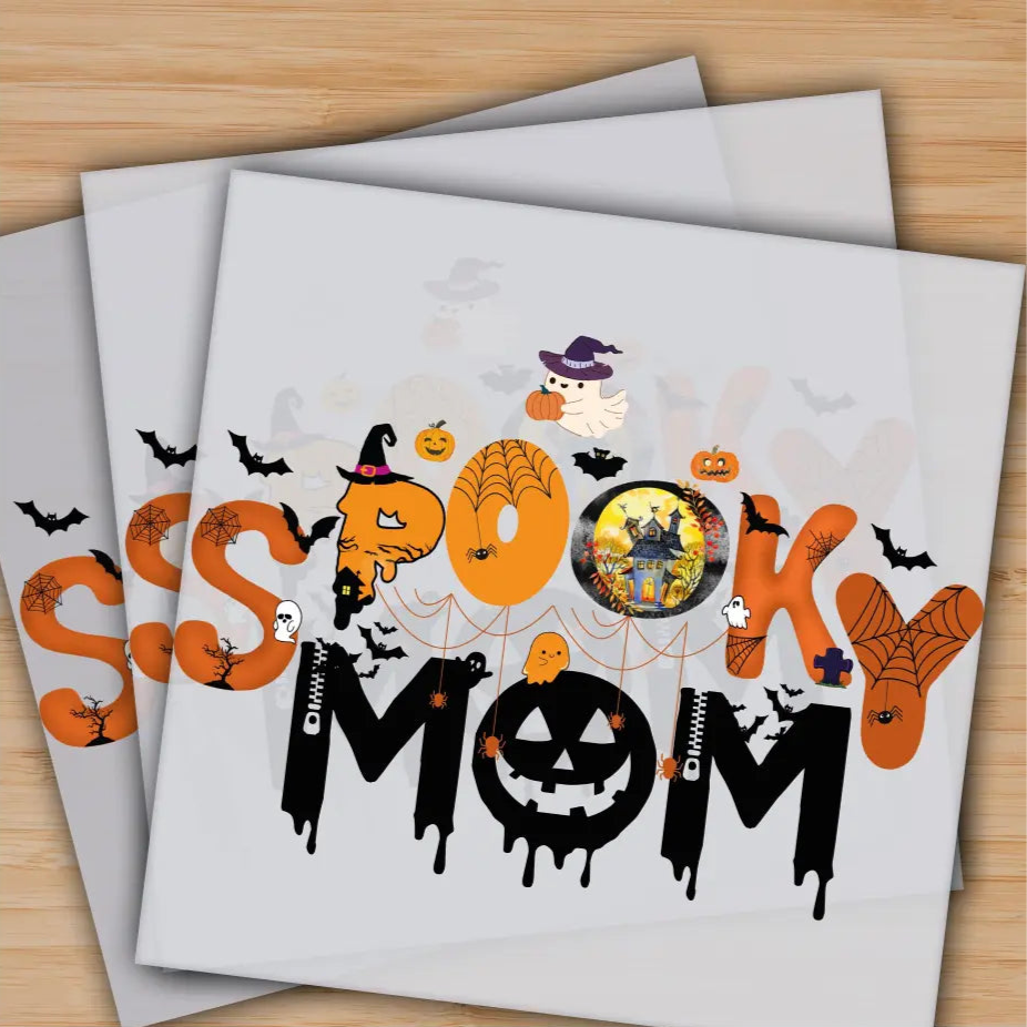 Spooky Mom Dtf Halloween Ready to Press Personalized Gifts Sublimation DTF Prints Trendy DTF Prints Ready for Press