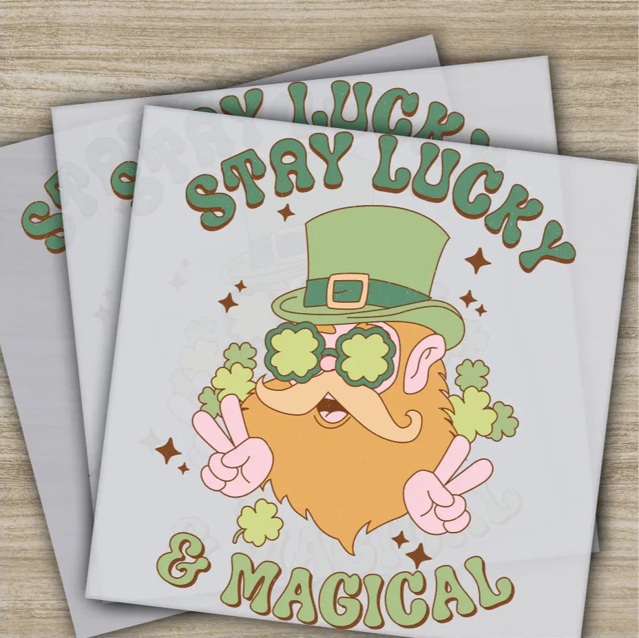 Stay Lucky & Magical St. Patrick’s Day Transfers Ready to Press Personalized DTF Transfers St. Patrick’s Gifts Heat