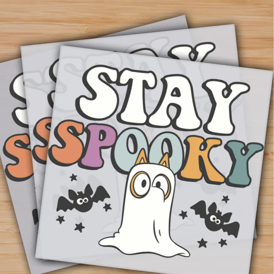Stay Spooky Cute Ghost Ready to Press Personalized Gifts Sublimation DTF Prints Trendy DTF Prints Ready for Press High