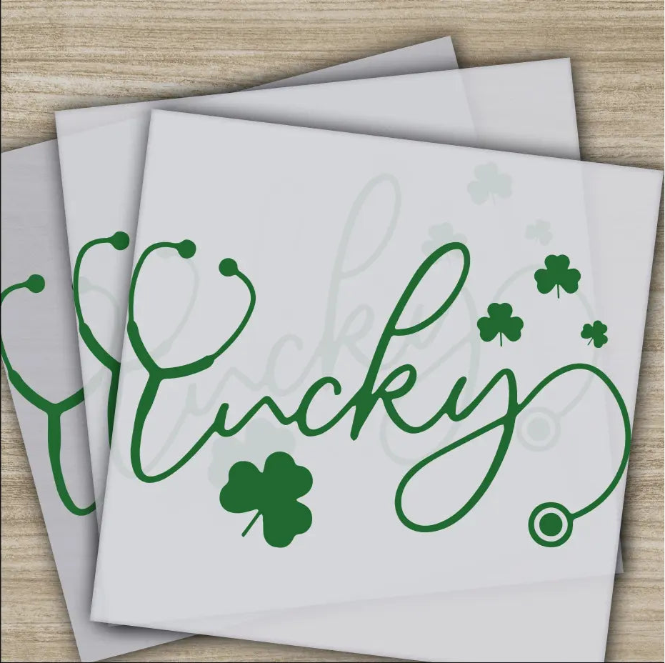 Stethoscope Lucky St. Patrick’s Day Transfers Ready to Press Personalized DTF Transfers St. Patrick’s Gifts Heat Press
