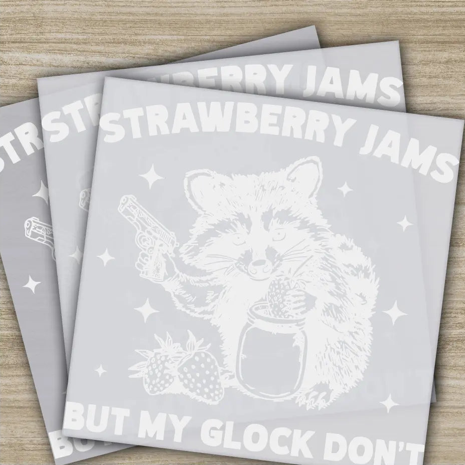 Strawberry Jams But My Glock Don’t Ready to Press,Personalized DTF Transfer High Quality Heat Press DTF Transfers