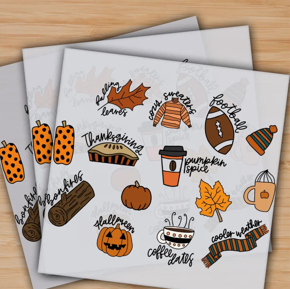 Thanksgiving Fall Cozy Sweaters Pumpkin Spice Ready to Press Personalized Gifts Sublimation DTF Prints Trendy DTF