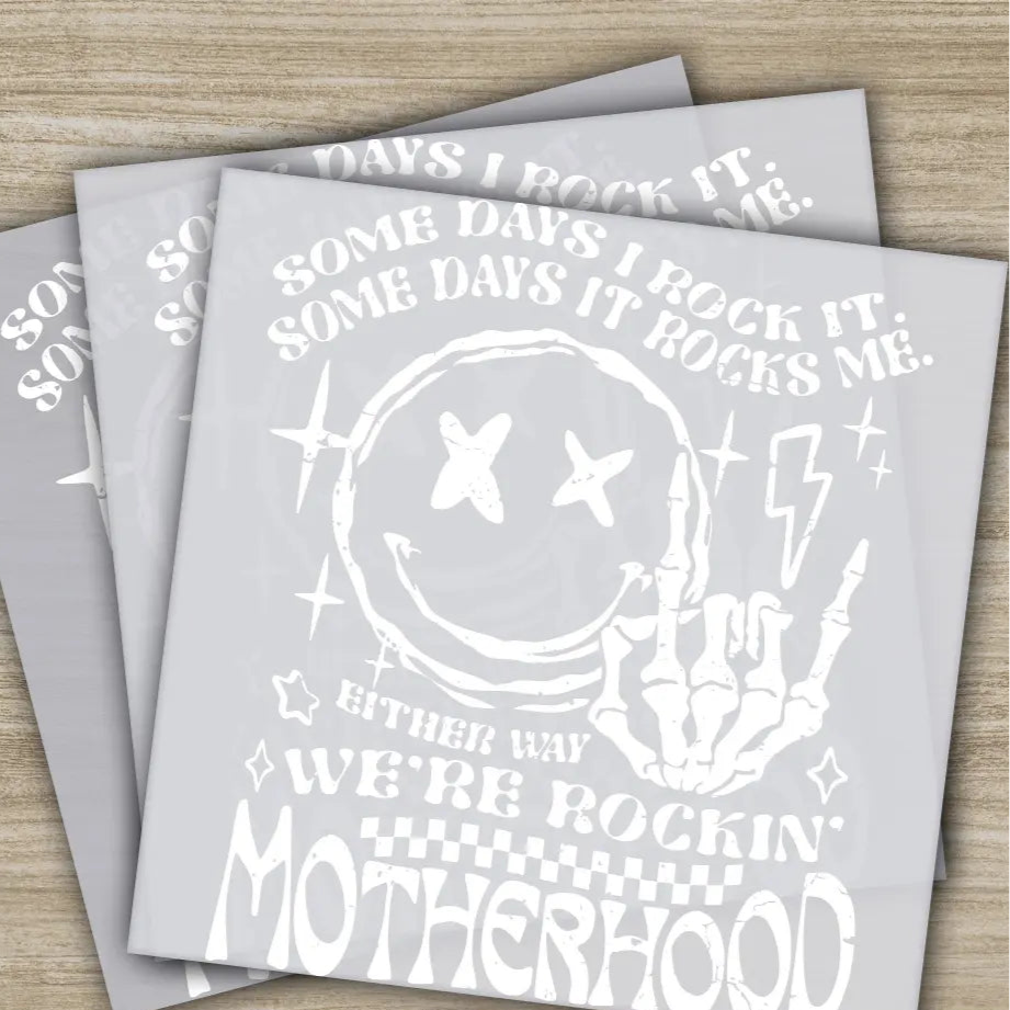 We Are Rockin Motherhood Skeleton Hand Ready to Press Personalized DTF Transfers Heat Press DTF Transfer