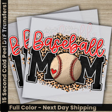 Load image into Gallery viewer, a baseball mom card with a leopard print
