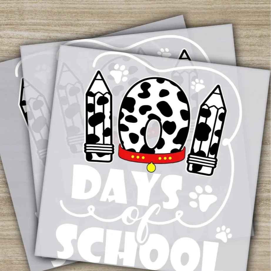 101 Dalmatians 100 Days Of School Transfers Ready to Press Personalized DTF Transfers 100 Days Of School Gifts Heat