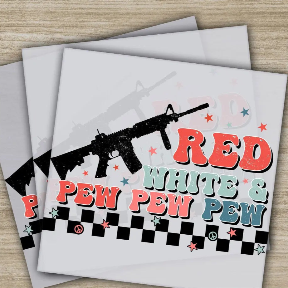 4TH Of July America Red White and Pew Fourth of July Independence Ready to Press Personalized DTF Transfers Heat Press