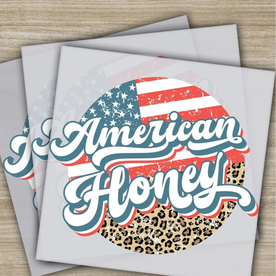 4th of July American Honey Fourth ofJuly Ready to Press Personalized DTF Transfers Heat Press DTF Transfers