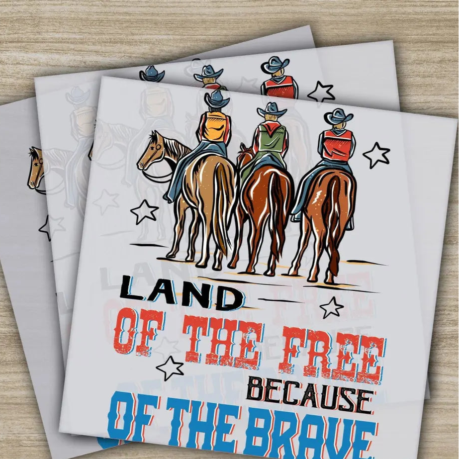 4th of July Land Of The Free America Fourth ofJuly Ready to Press Personalized DTF Transfers Heat Press DTF Transfers