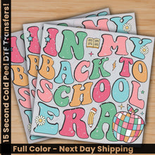 Load image into Gallery viewer, two back to school stickers on a wooden surface
