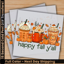 Load image into Gallery viewer, two cards with a happy fall y&#39;all design on them
