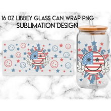 Load image into Gallery viewer, America UV DTF Wrap For 4th Of July Glass Cup 16oz Glass Cup Cute Stickers For July Cups Gift Sticker Cup For Fourth
