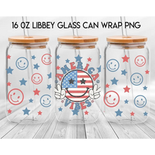 Load image into Gallery viewer, America UV DTF Wrap For 4th Of July Glass Cup 16oz Glass Cup Cute Stickers For July Cups Gift Sticker Cup For Fourth
