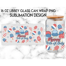 Load image into Gallery viewer, America Vibes UV DTF Wrap For 4th Of July Glass Cup 16oz Glass Cup Cute Stickers For July Cups Gift Sticker Cup
