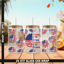 Load image into Gallery viewer, America Vibes UV DTF Wrap For 4th Of July Glass Cup 16oz Glass Cup Cute Stickers For July Cups Gift Sticker Cup
