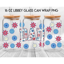 Load image into Gallery viewer, America Vibes UV DTF Wrap For 4th Of July Glass Cup 16oz Glass Cup Cute Stickers For July Cups Gift Sticker Cup
