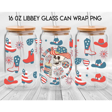 Load image into Gallery viewer, America Vibes UV DTF Wrap For 4th Of July Glass Cup 16oz Glass Cup Cute Stickers For July Cups Gift Sticker Cup
