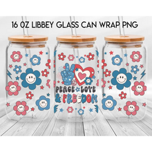 Load image into Gallery viewer, America Vibes UV DTF Wrap For 4th Of July Glass Cup 16oz Glass Cup Cute Stickers For July Cups Gift Sticker Cup
