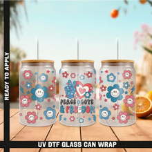 Load image into Gallery viewer, America Vibes UV DTF Wrap For 4th Of July Glass Cup 16oz Glass Cup Cute Stickers For July Cups Gift Sticker Cup
