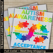 Load image into Gallery viewer, Autism Awareness Inclusion Ready to Press Personalized DTF Transfers Heat Press DTF Transfer
