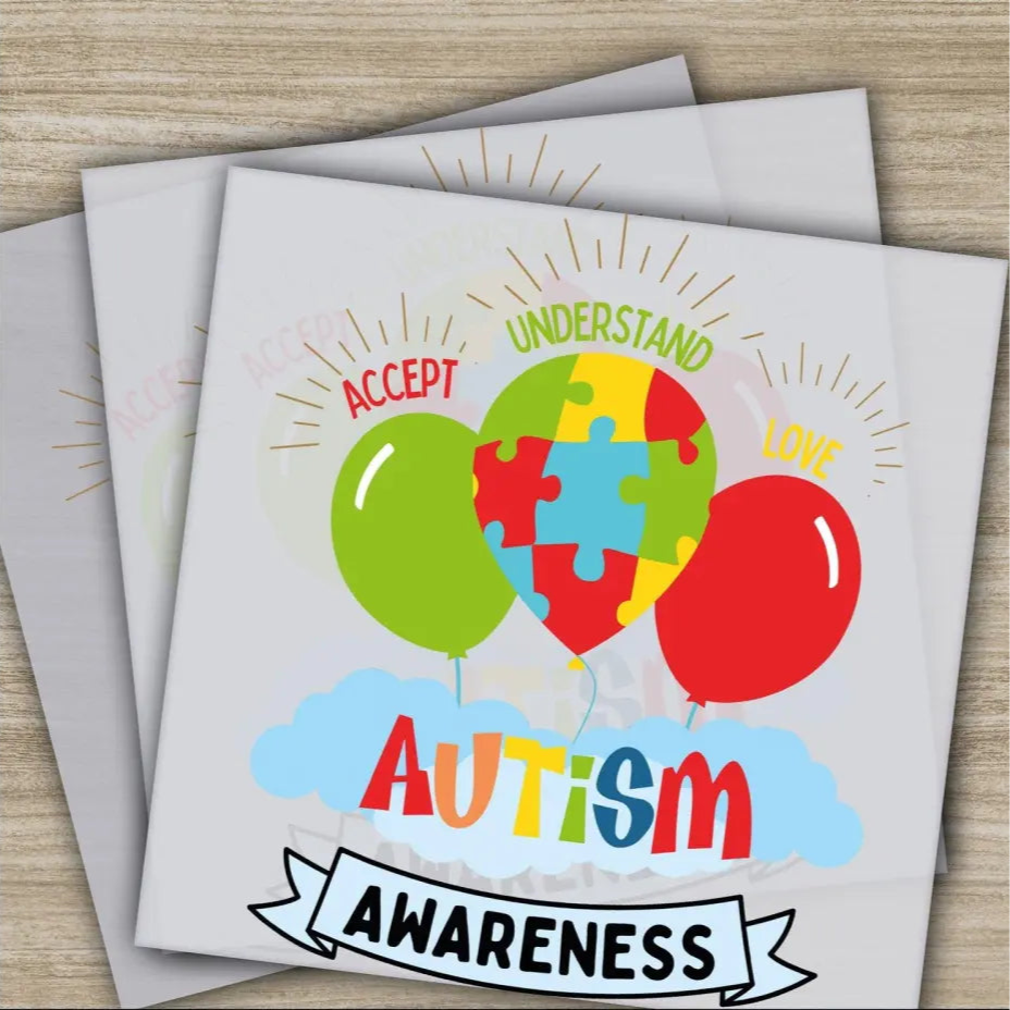 Autism Awareness Inclusion Ready to Press Personalized DTF Transfers Heat Press DTF Transfer