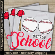 Load image into Gallery viewer, Baseball Balls 100 Days Of School Transfers Ready to Press Personalized DTF Transfers 100 Days Of School Gifts Heat
