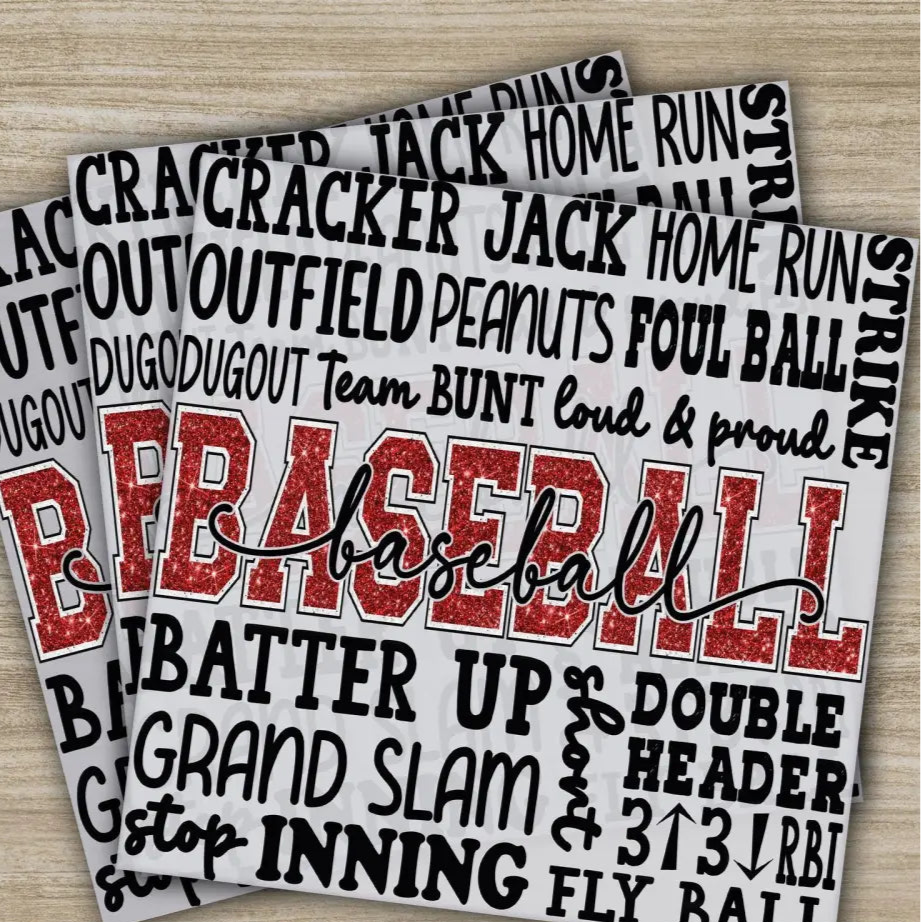 Baseball Mom Baseball Gift Baseball Season Ready to Press Personalized DTF Transfer High Quality Heat Press DTF Transfer