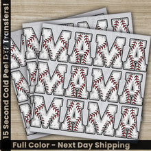 Load image into Gallery viewer, Baseball Mom Baseball Gift Baseball Season Ready to Press Personalized DTF Transfer High Quality Heat Press DTF Transfer
