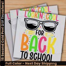 Load image into Gallery viewer, a pair of back to school cards with sunglasses on them
